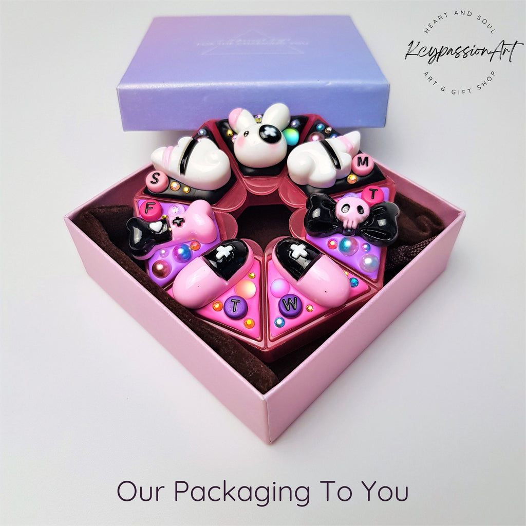 Bad Rabbit Decorated Heptagon Pill Box