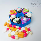 7-Tage-Pillenbox „Wahre Freunde bleiben zusammen“, Medikamenten- und Vitaminspender für 7 Tage, Pillendose für Tag und Nacht