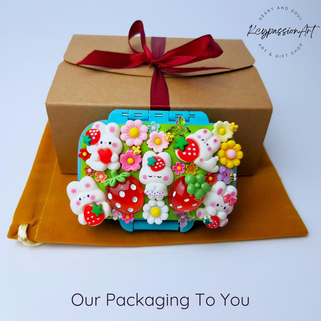 Strawberry Bunny Garden 3-Grids Compartments Pill Box