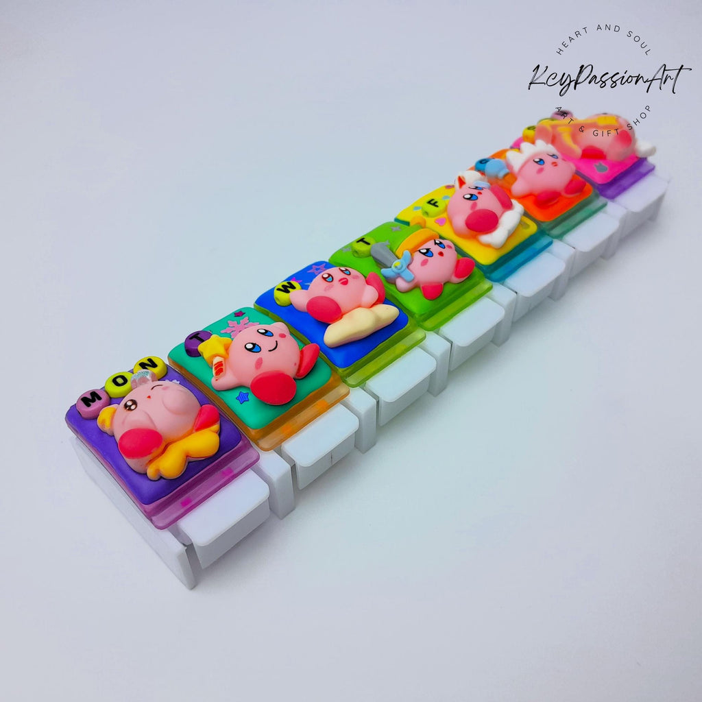 7 Magic Kabi Pink Balls Decorated Straight Long Pill Box