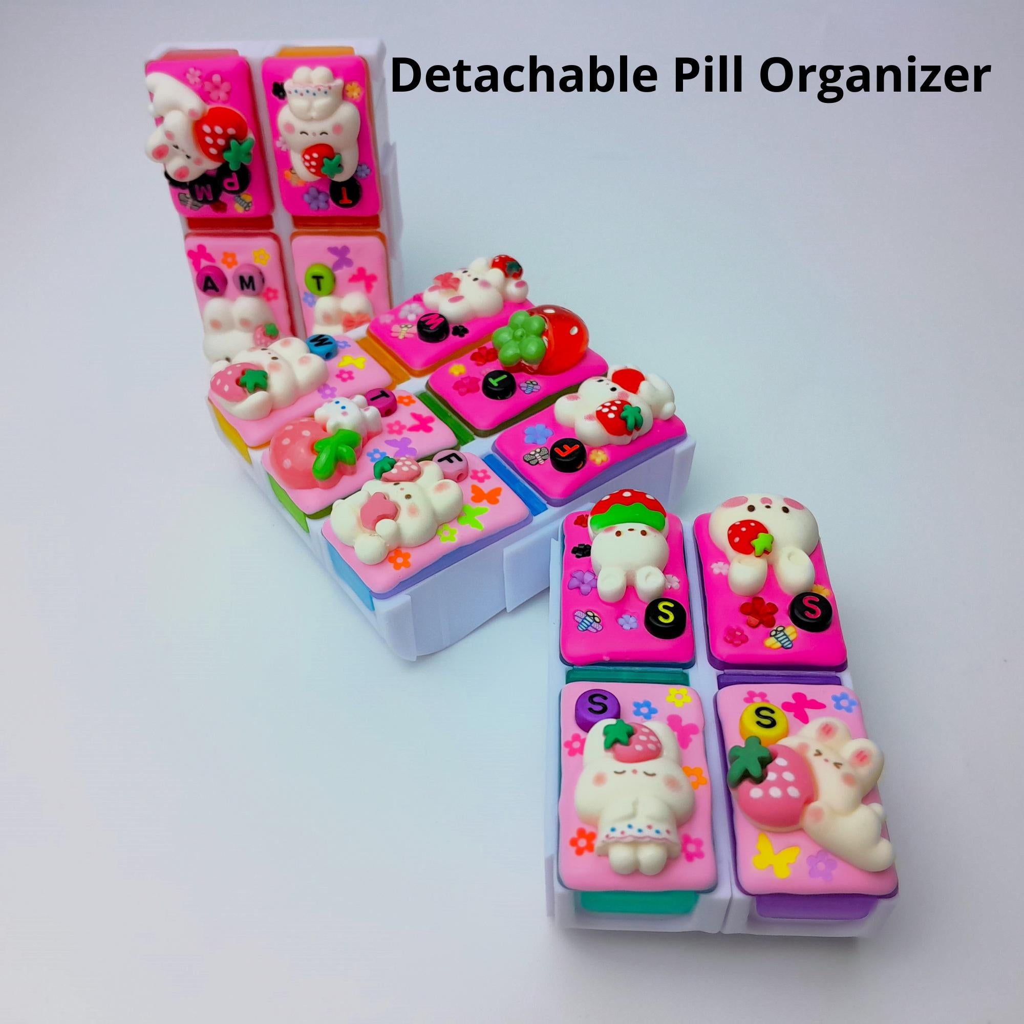 Strawberry Bunnies - Detachable Pill Box
