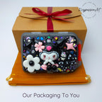 Pillenbox „Playful Black Cutie“ zum Aufklappen und Falten, Medikamenten- und Vitaminspender, 7-Tage-Pillenbox für Tag und Nacht