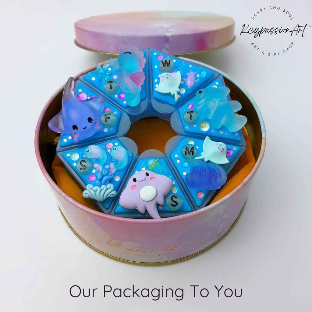 Ocean And Me Decorated Heptagon Pill Box