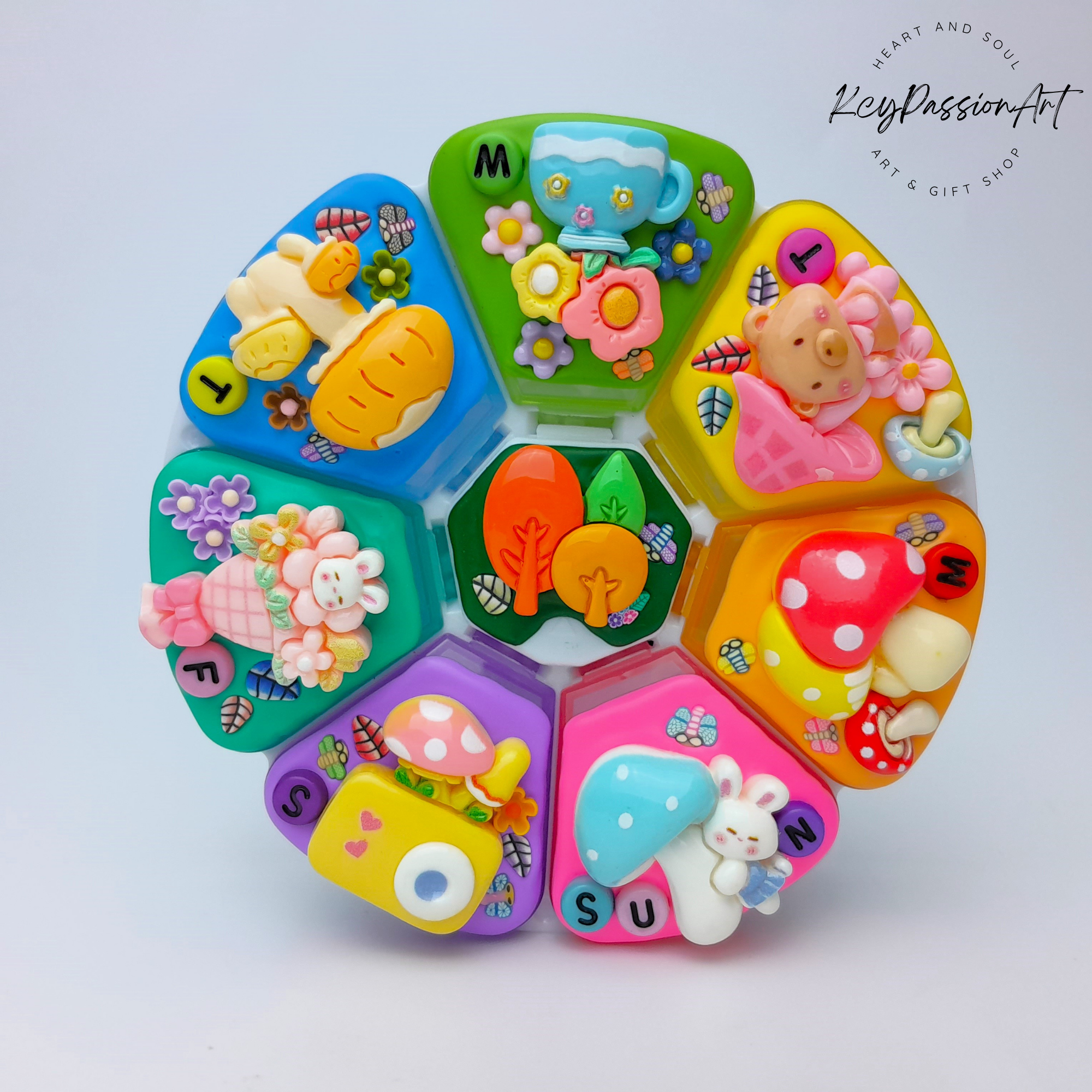 Shroom Wonderland Decorated Round Pill Box