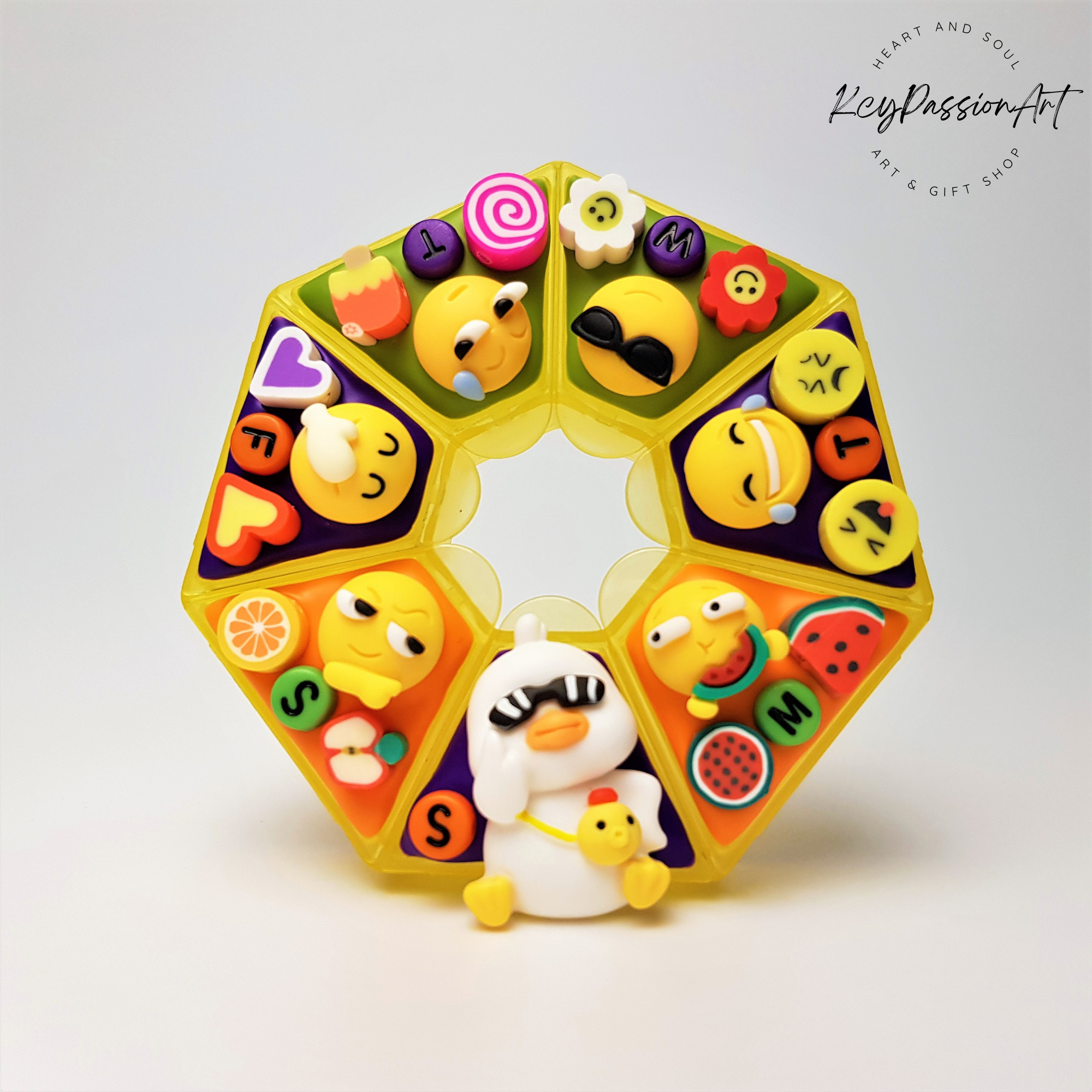 Pilulier 7 jours « Émojis Émotions », distributeur de médicaments et de compléments vitaminiques, pilulier 7 jours et 7 nuits