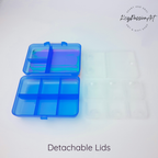 Pilulier décoratif grand format à rabat et 9 compartiments, idéal pour les journées d'école