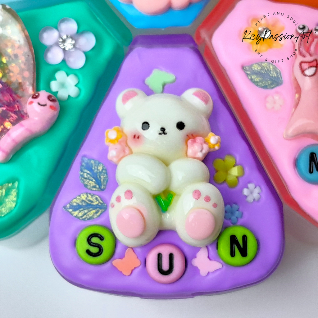 Bear Garden Decorated XL Pill Box