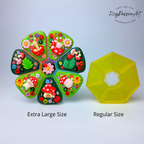 XL 7-Tage-Pillenbox „Pilz-Trend“, 8 Fächer, Medikamentenspender, niedliche Pillendose für Tag und Nacht