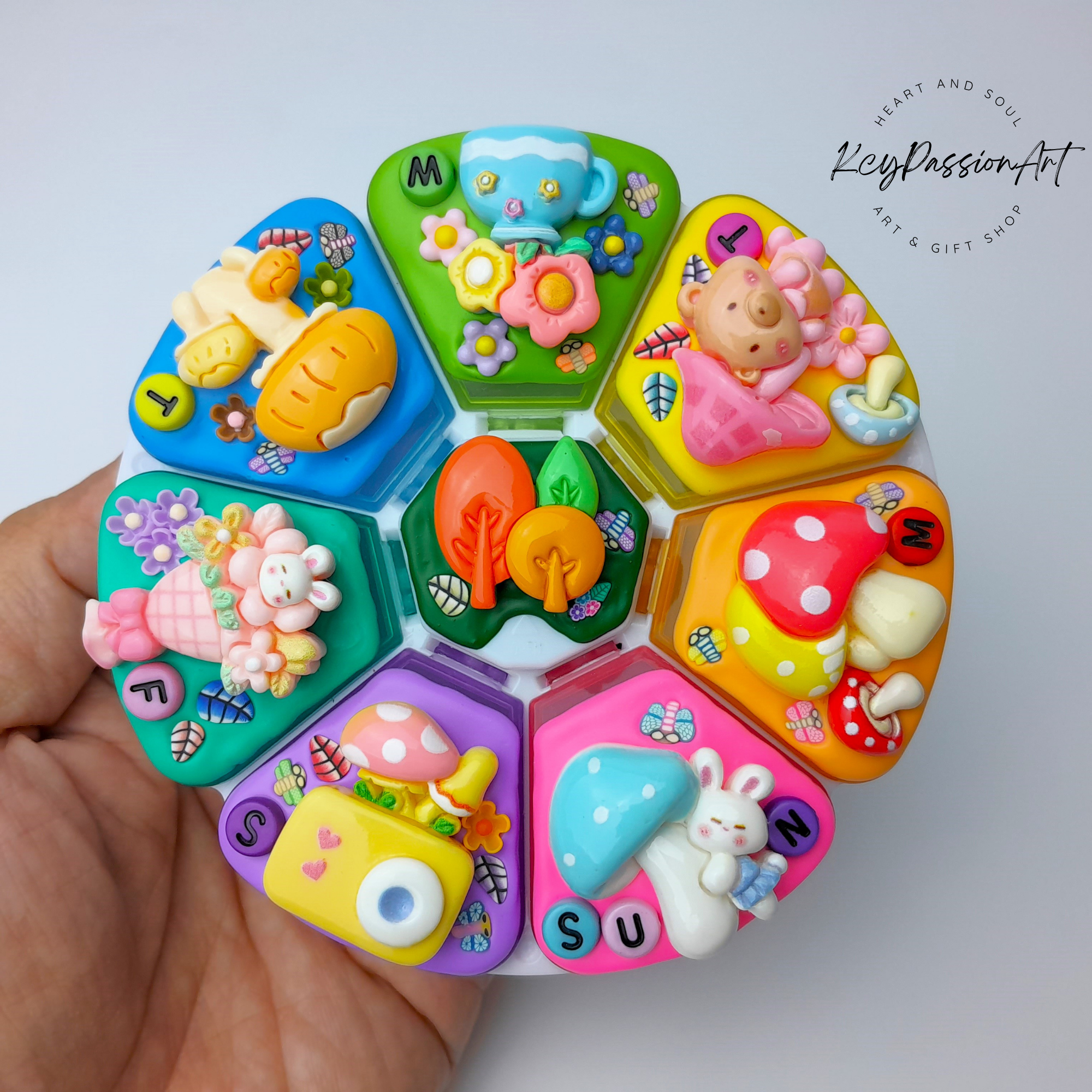 Shroom Wonderland Decorated Round Pill Box