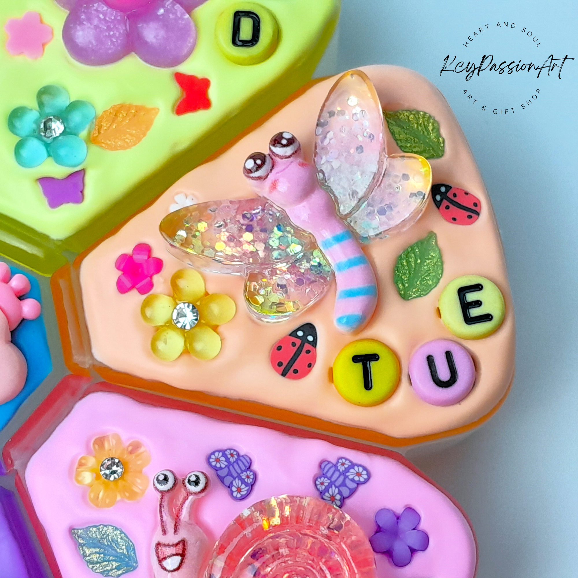 Bear Garden Decorated XL Pill Box