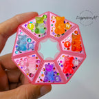 Glitter Gummy Bears - Heptagon Pill Box