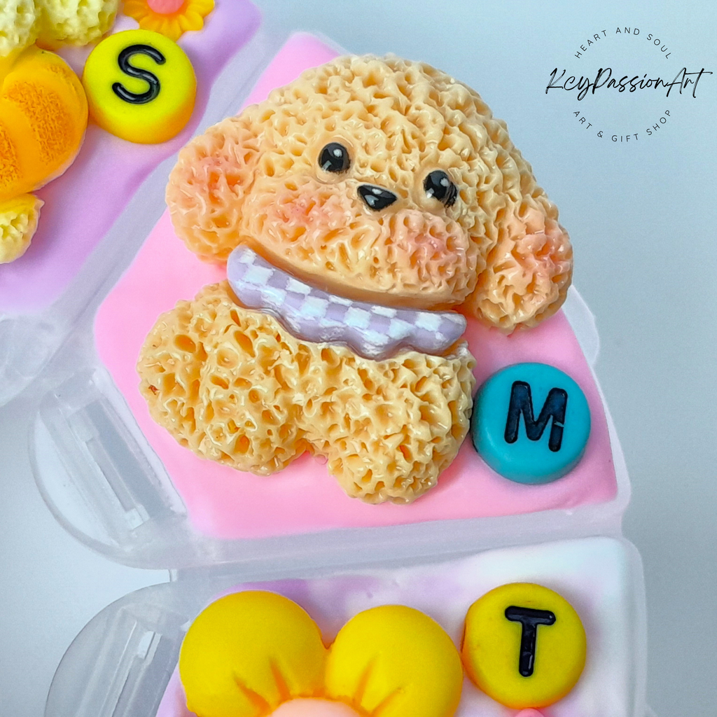 Dogs Lover Decorated Round Pill Box