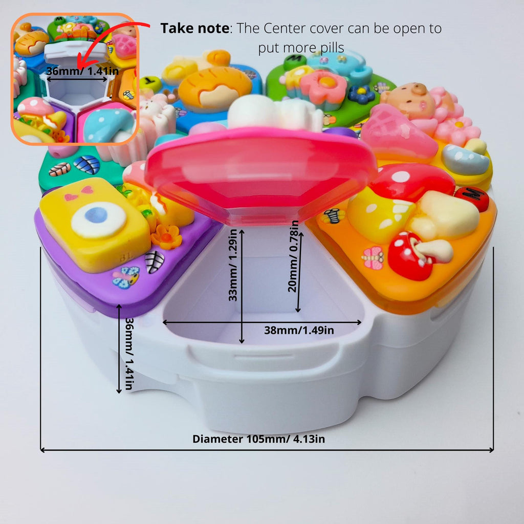 Shroom Wonderland Decorated Round Pill Box