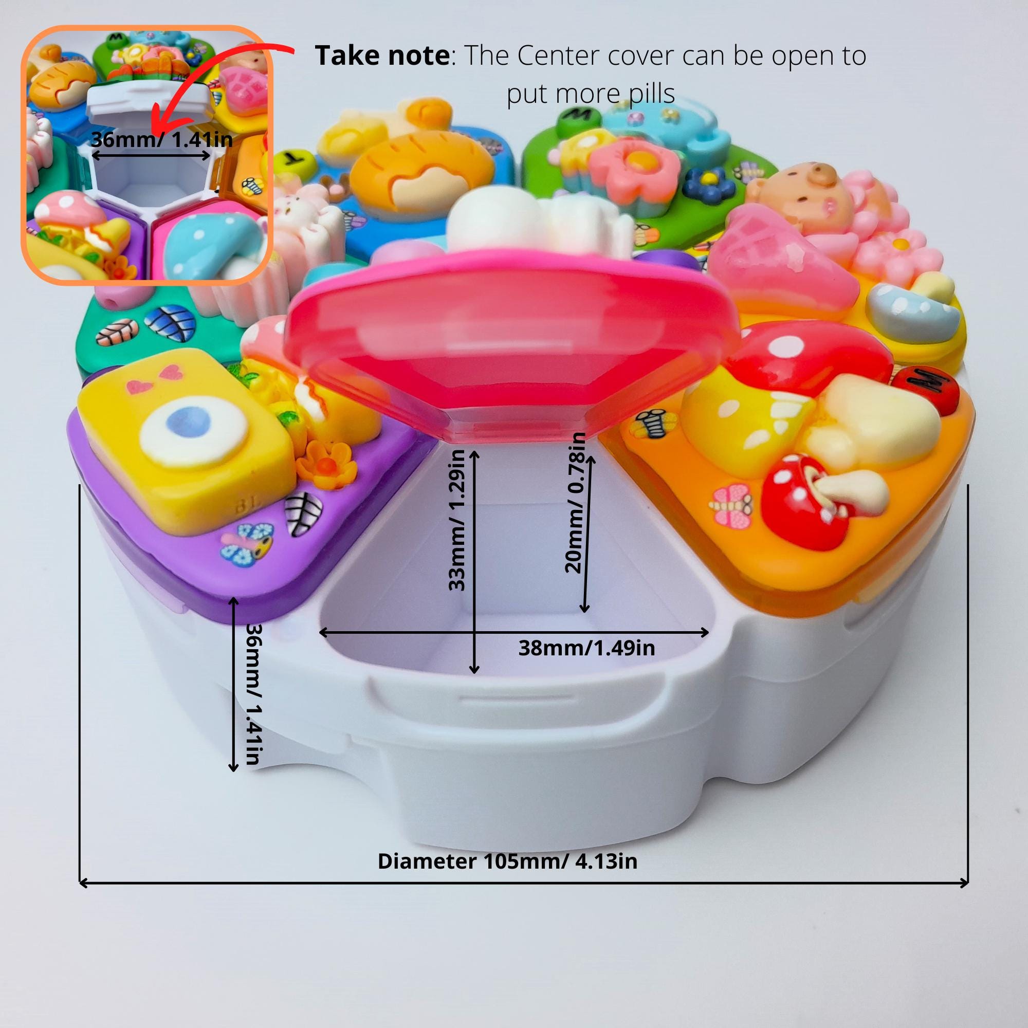 Shroom Wonderland Decorated Round Pill Box