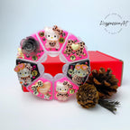 Runde Pillendose mit Kawaii-Katzenmotiv