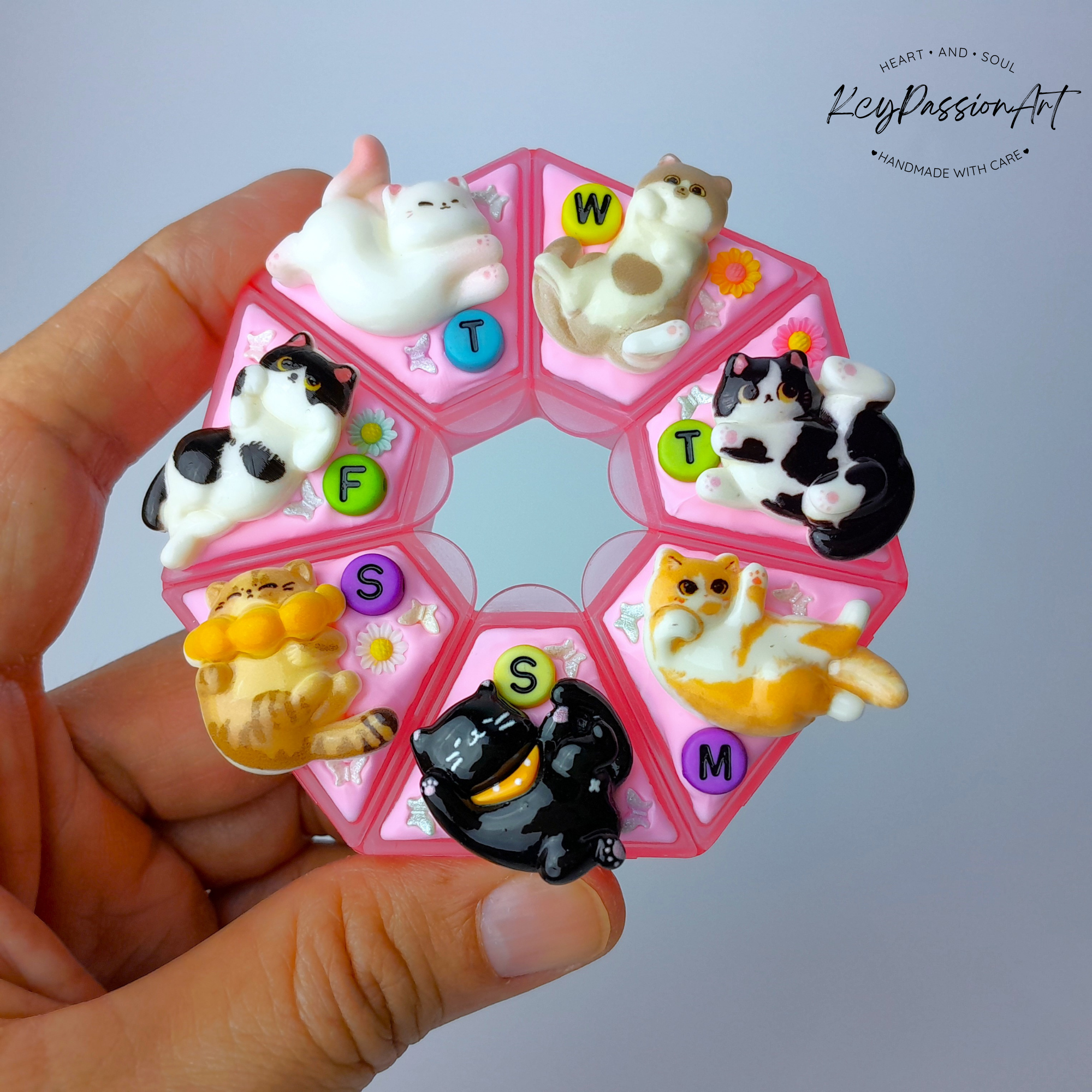 Meow With Cats - Heptagon Pill Box