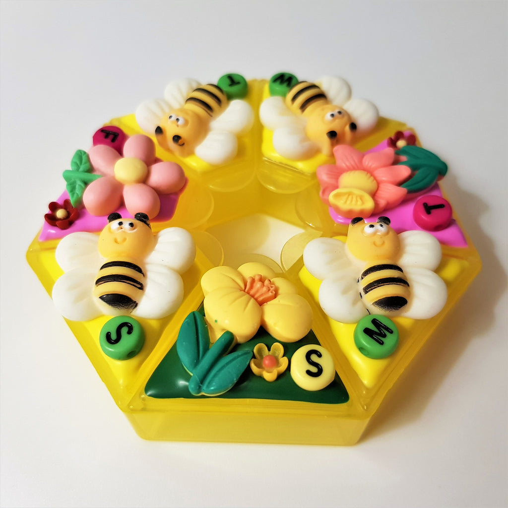 Fuzzy Buzzy Bees - Heptagon Pill Box