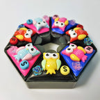 Colorful Wise Owls - Heptagon Pill Box