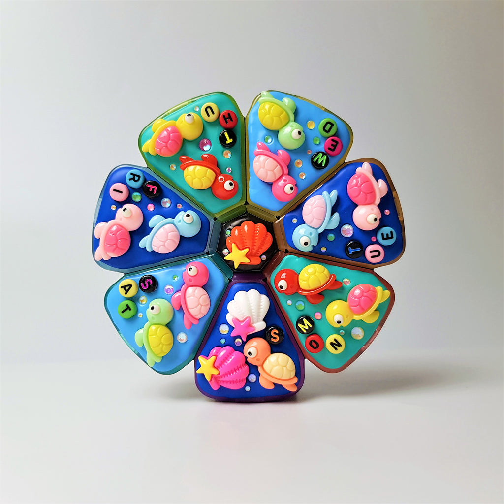 Pilulier XL 7 jours « Tortues Kawaii Aloha », pilulier matin/soir à 8 compartiments, distributeur de médicaments et de compléments alimentaires, pilulier mignon