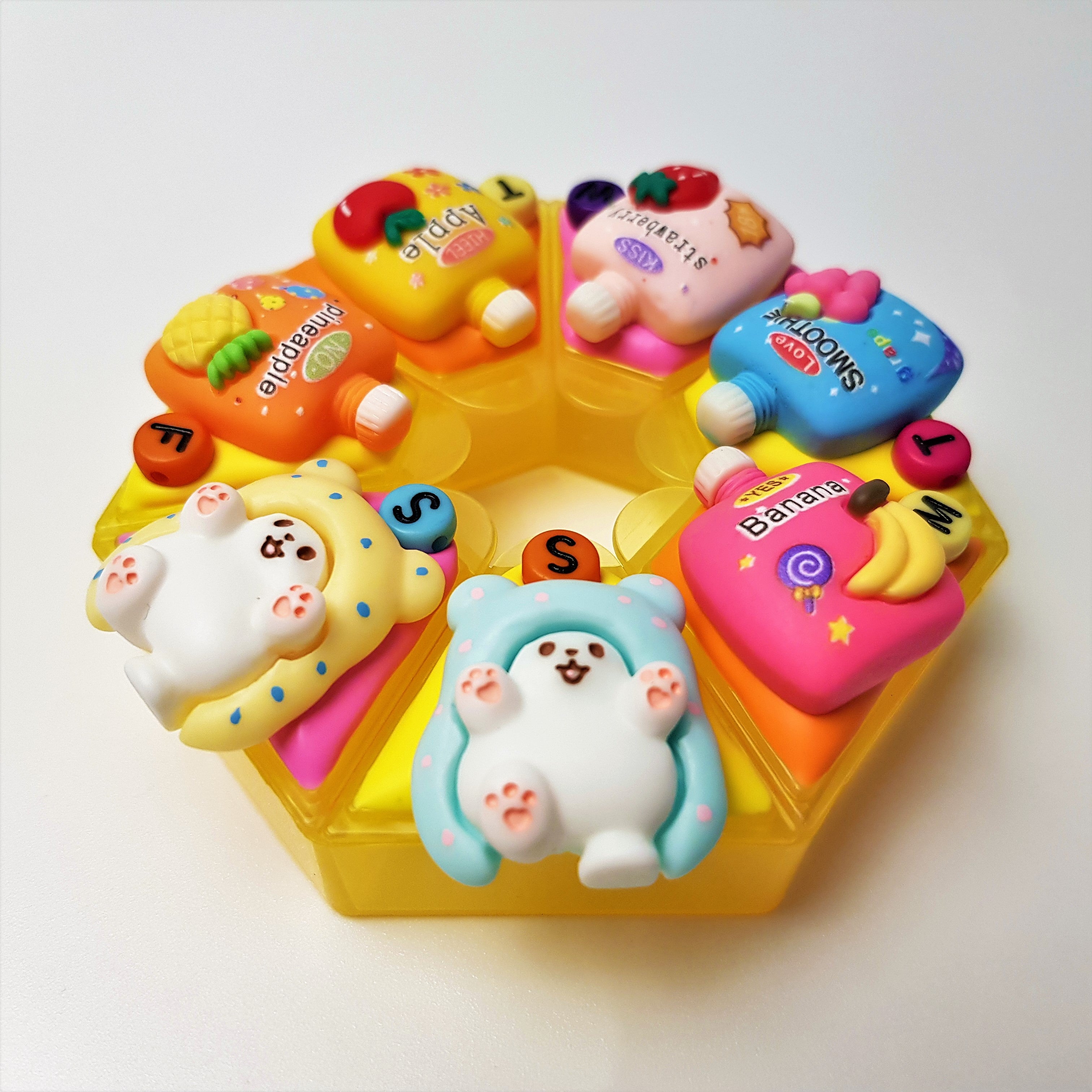 Pilulier 7 jours « Fat Meow Smoothie », pilulier mignon, distributeur de médicaments et de compléments vitaminiques, pilulier hebdomadaire pour 7 jours