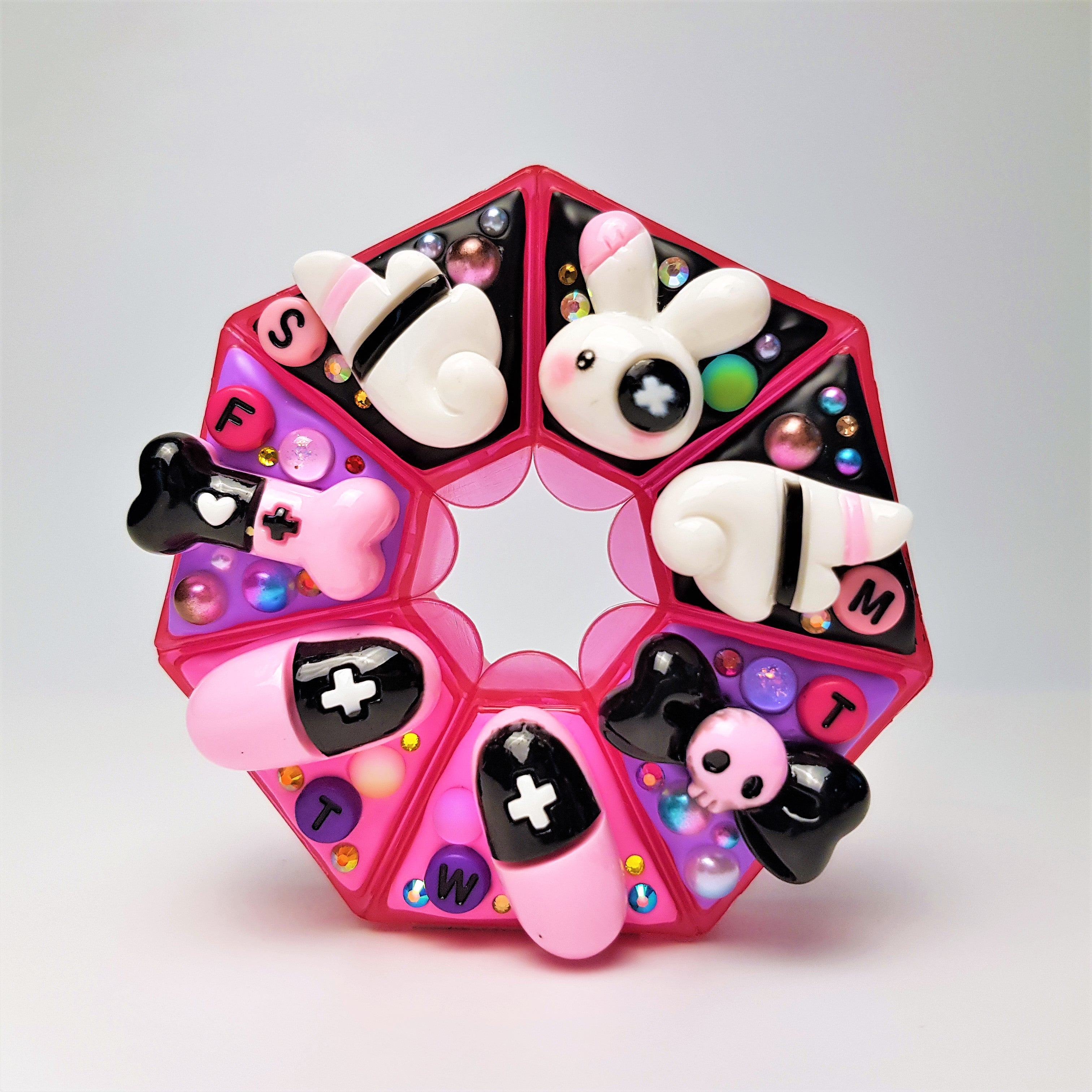 Bad Rabbit Decorated Heptagon Pill Box
