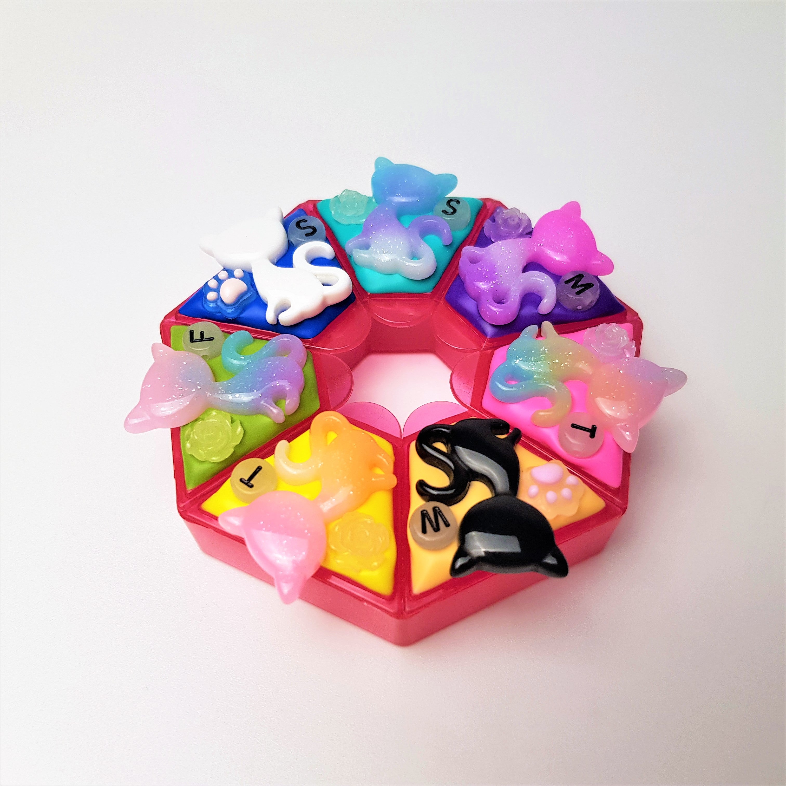 Colorful Cats - Heptagon Pill Box