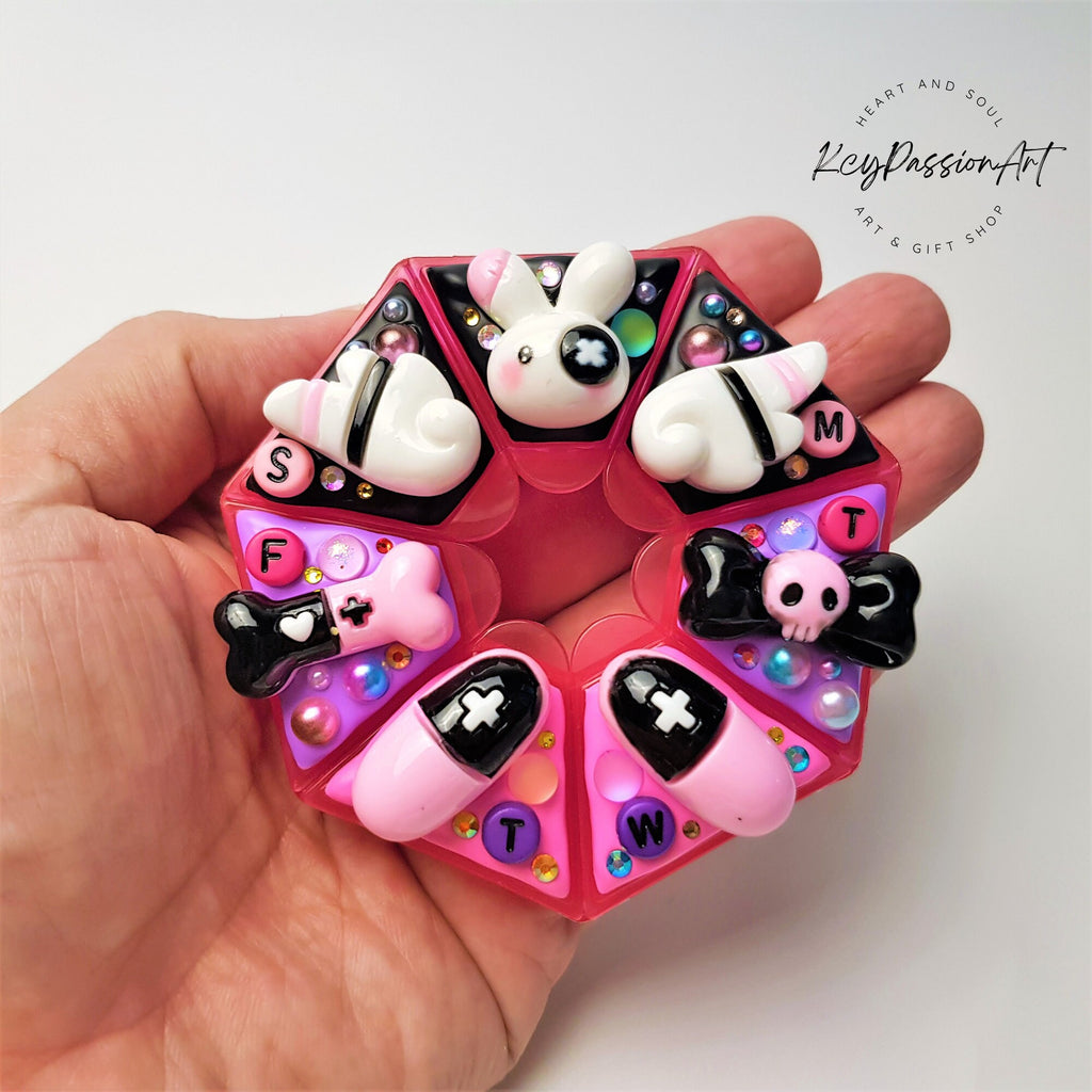 Bad Rabbit Decorated Heptagon Pill Box