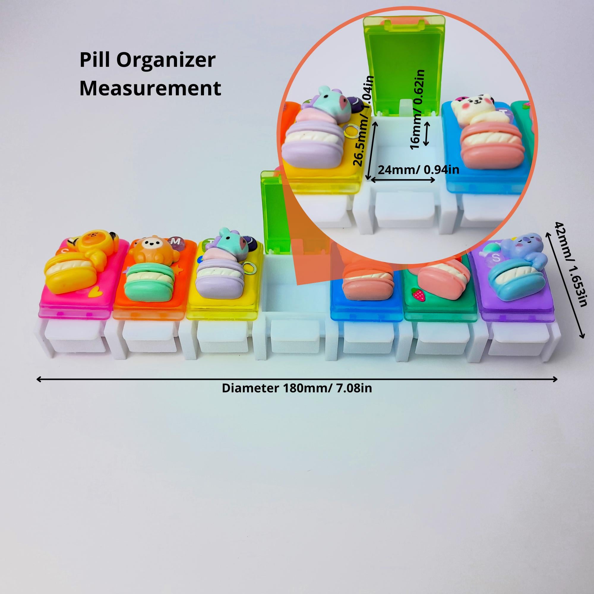 Macarons 21 With Love - Straight Day Pill Box