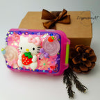 Pillenbox zum Aufklappen und Falten „I Love Lollipop“, geeignet für morgens und abends, inklusive Medikamenten- und Vitaminspender für 7 Tage, Pillendose für Tag und Nacht