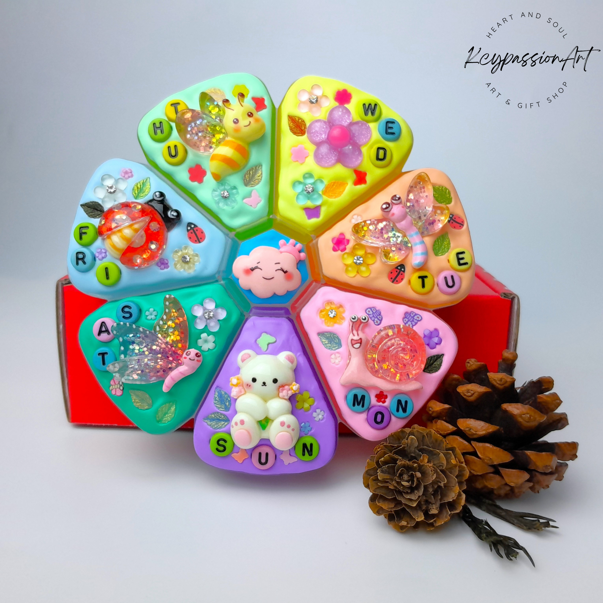 Bear Garden Decorated XL Pill Box
