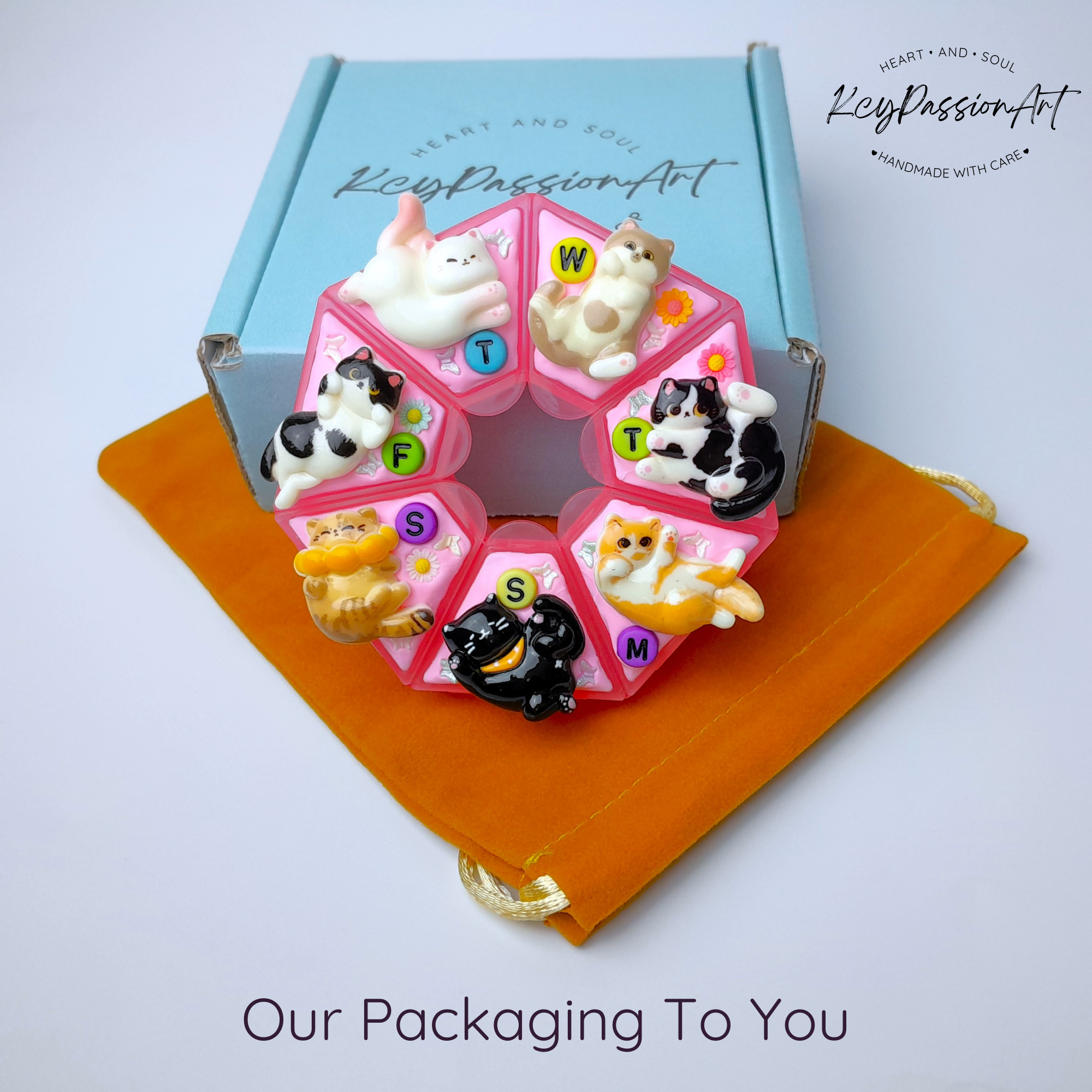 Meow With Cats - Heptagon Pill Box