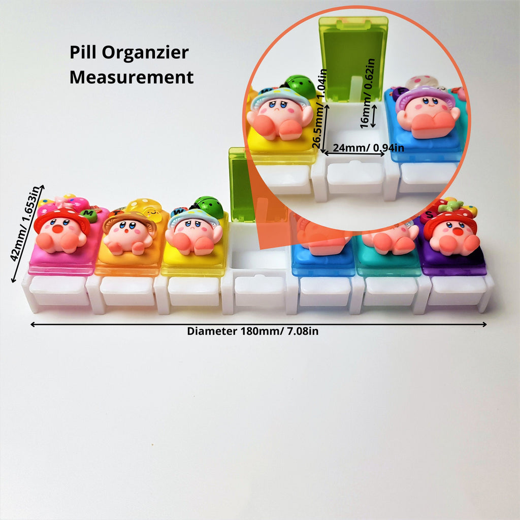 7-Tage-Pillenbox „7 magische Pilze“ – Niedliche Pillendose, Medikamenten- und Vitaminspender, Wochen-Pillenbox