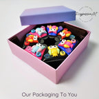 Colorful Wise Owls - Heptagon Pill Box