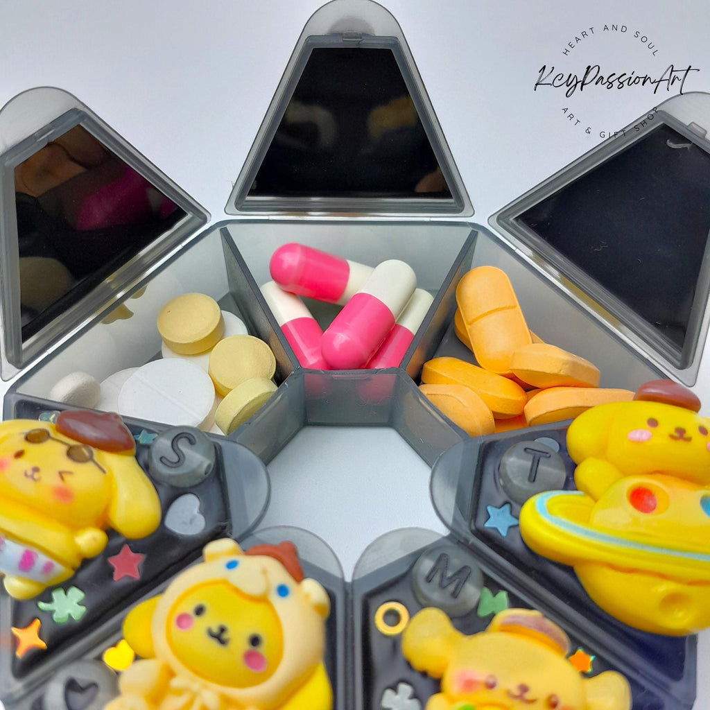 Pilulier 7 jours « Pudding Dog », distributeur de médicaments et de compléments vitaminiques, pilulier 7 jours et 7 nuits