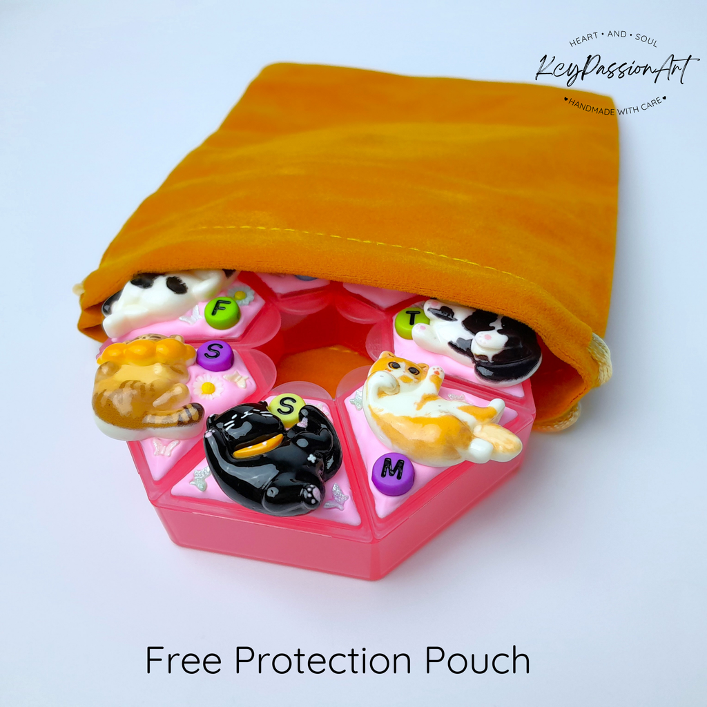 Meow With Cats - Heptagon Pill Box