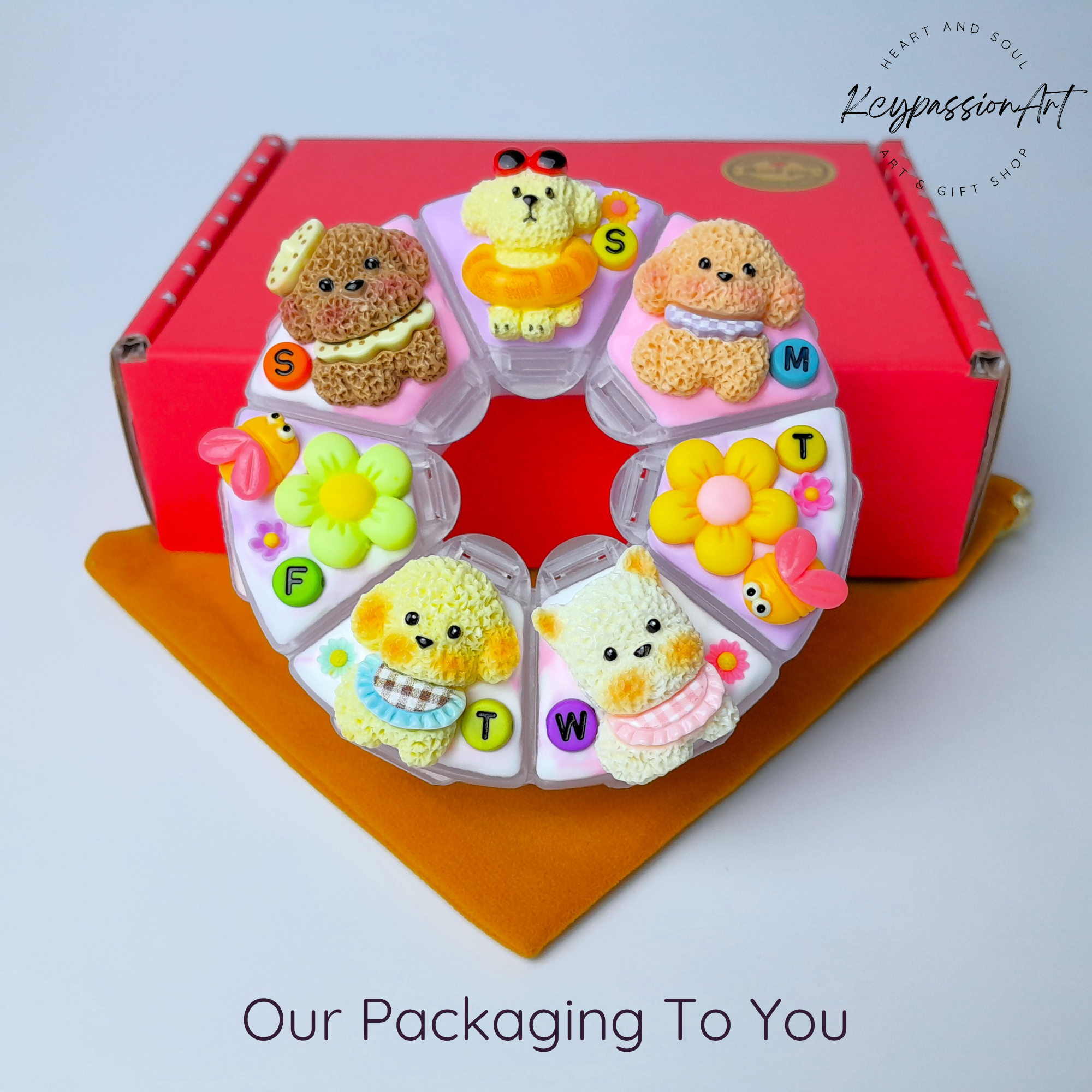 Dogs Lover Decorated Round Pill Box