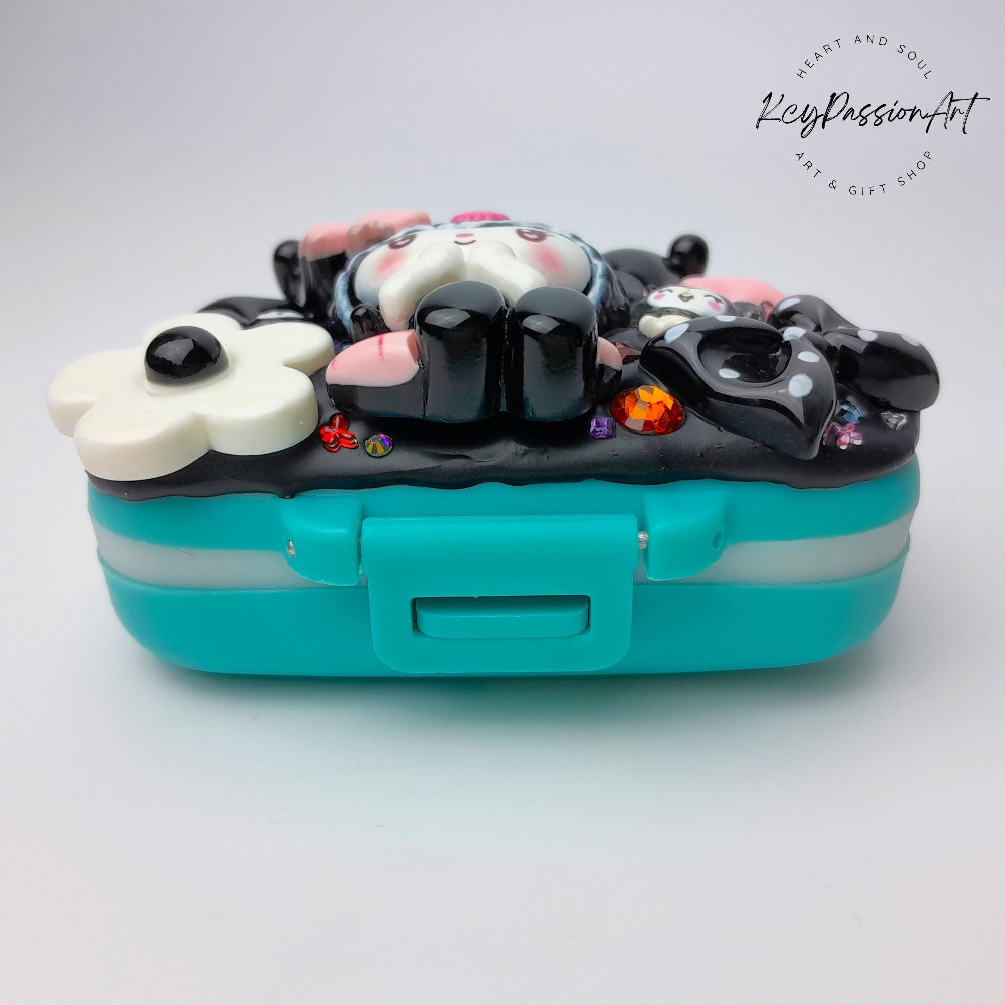 Cute Punk And Goth Decorated 3-Grids Pill Box