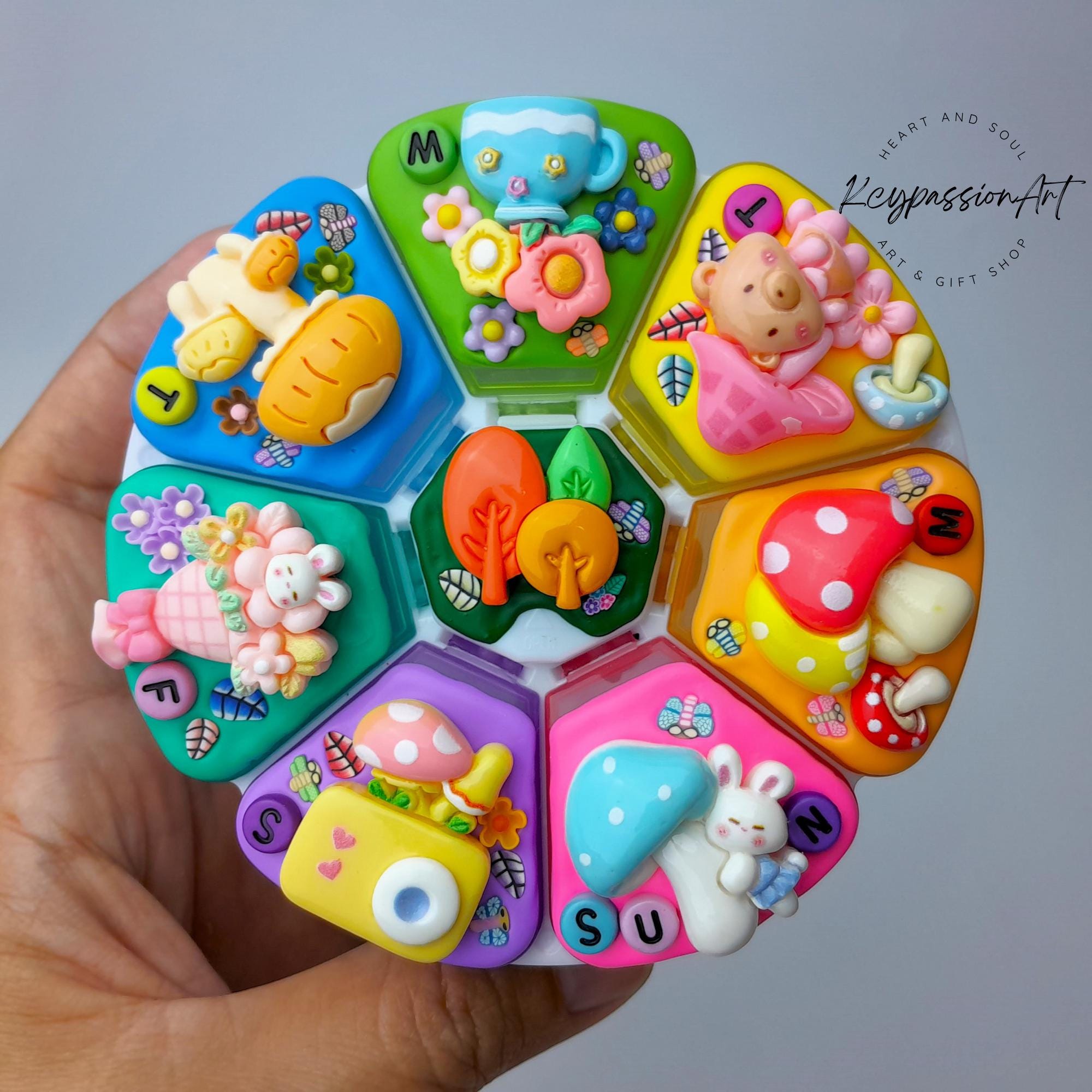 Shroom Wonderland Decorated Round Pill Box