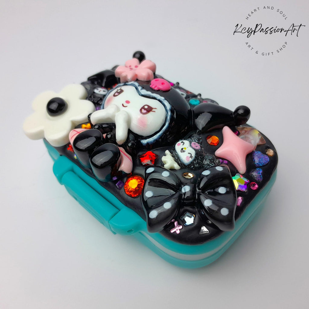 Cute Punk And Goth Decorated 3-Grids Pill Box