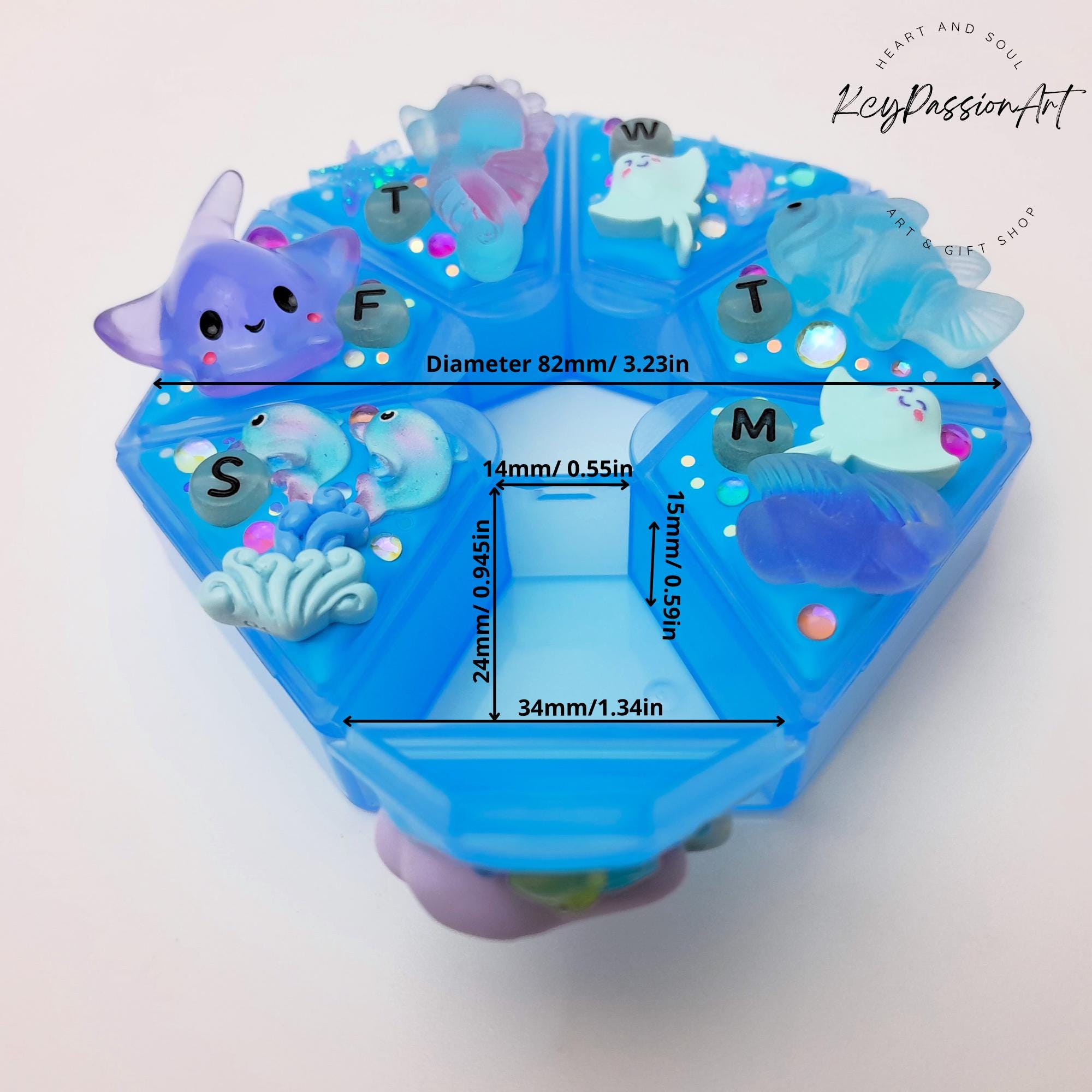 Ocean And Me Decorated Heptagon Pill Box