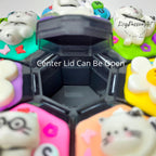 Großer, dekorierter Pillenorganizer für 7 Tage „Katze in Pose“ mit 8 Fächern, Pillendose für Medikamente und Nahrungsergänzungsmittel, niedliche Pillenbox für Tag und Nacht