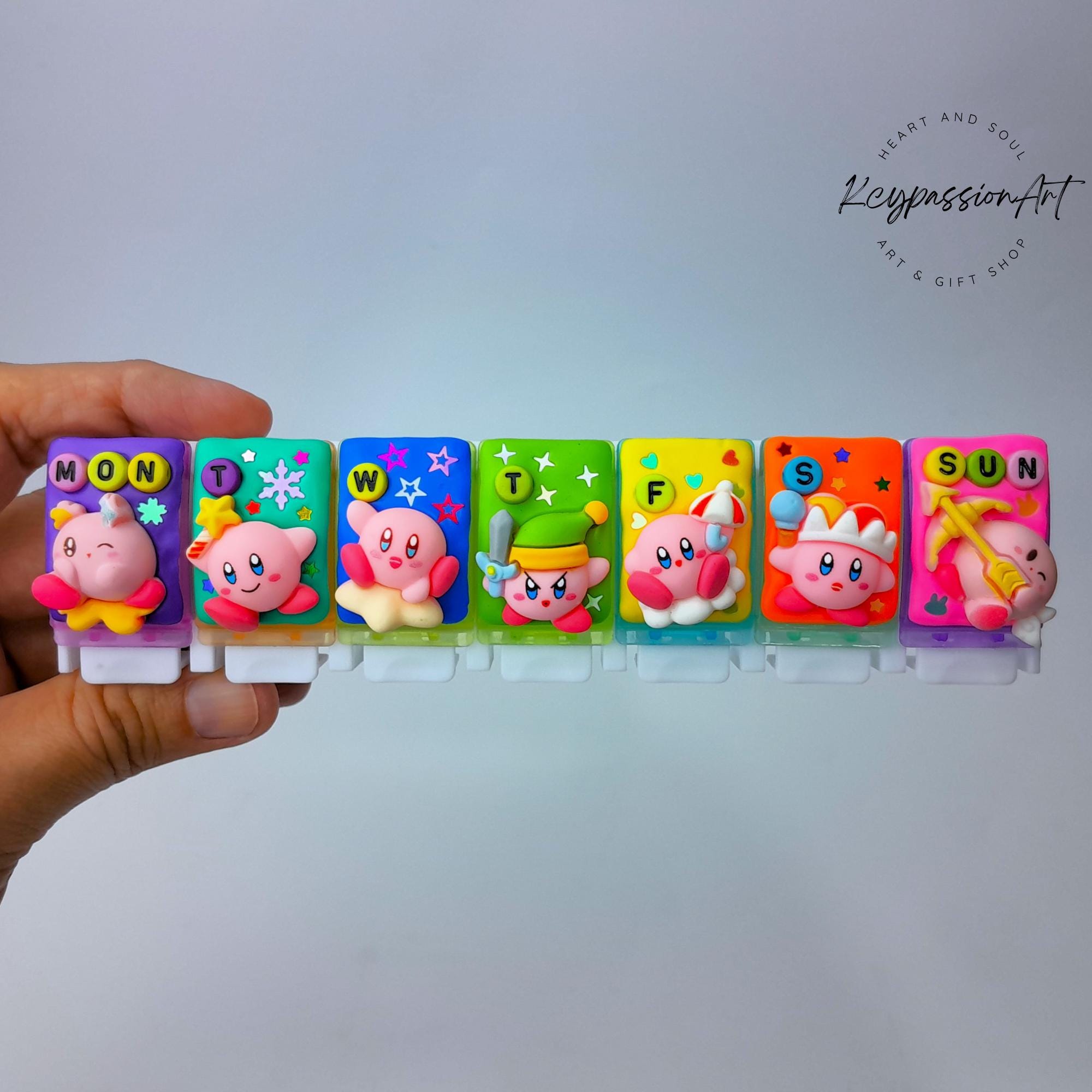 7 Magic Kabi Pink Balls Decorated Straight Long Pill Box