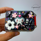 Pillenbox „Playful Black Cutie“ zum Aufklappen und Falten, Medikamenten- und Vitaminspender, 7-Tage-Pillenbox für Tag und Nacht