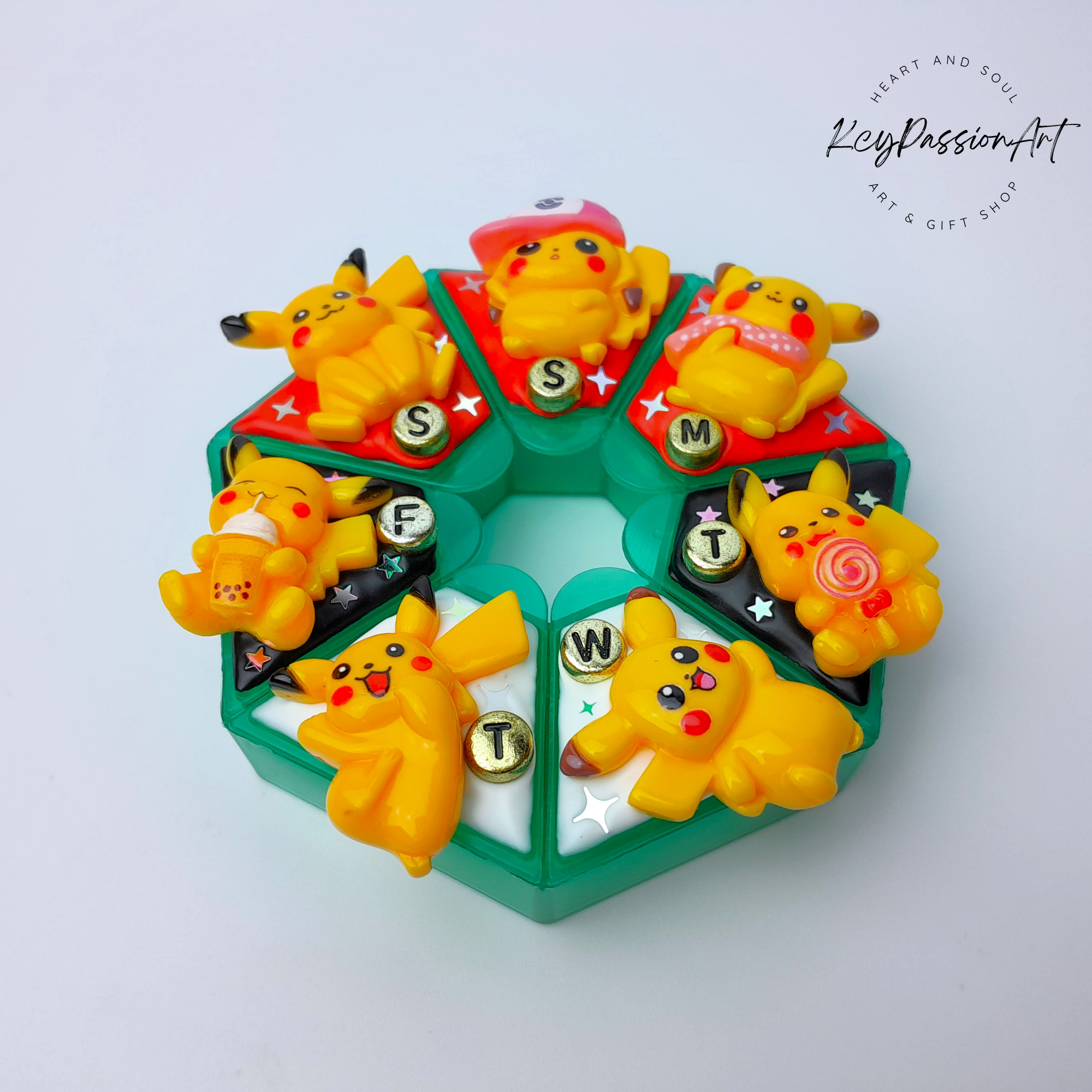 Anime Decorated Heptagon Pill Box
