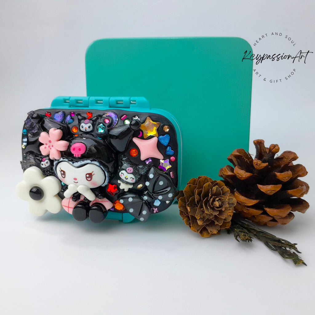 Cute Punk And Goth Decorated 3-Grids Pill Box