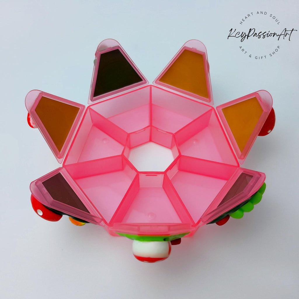 Mushroom Craze Decorated Heptagon Pill Box