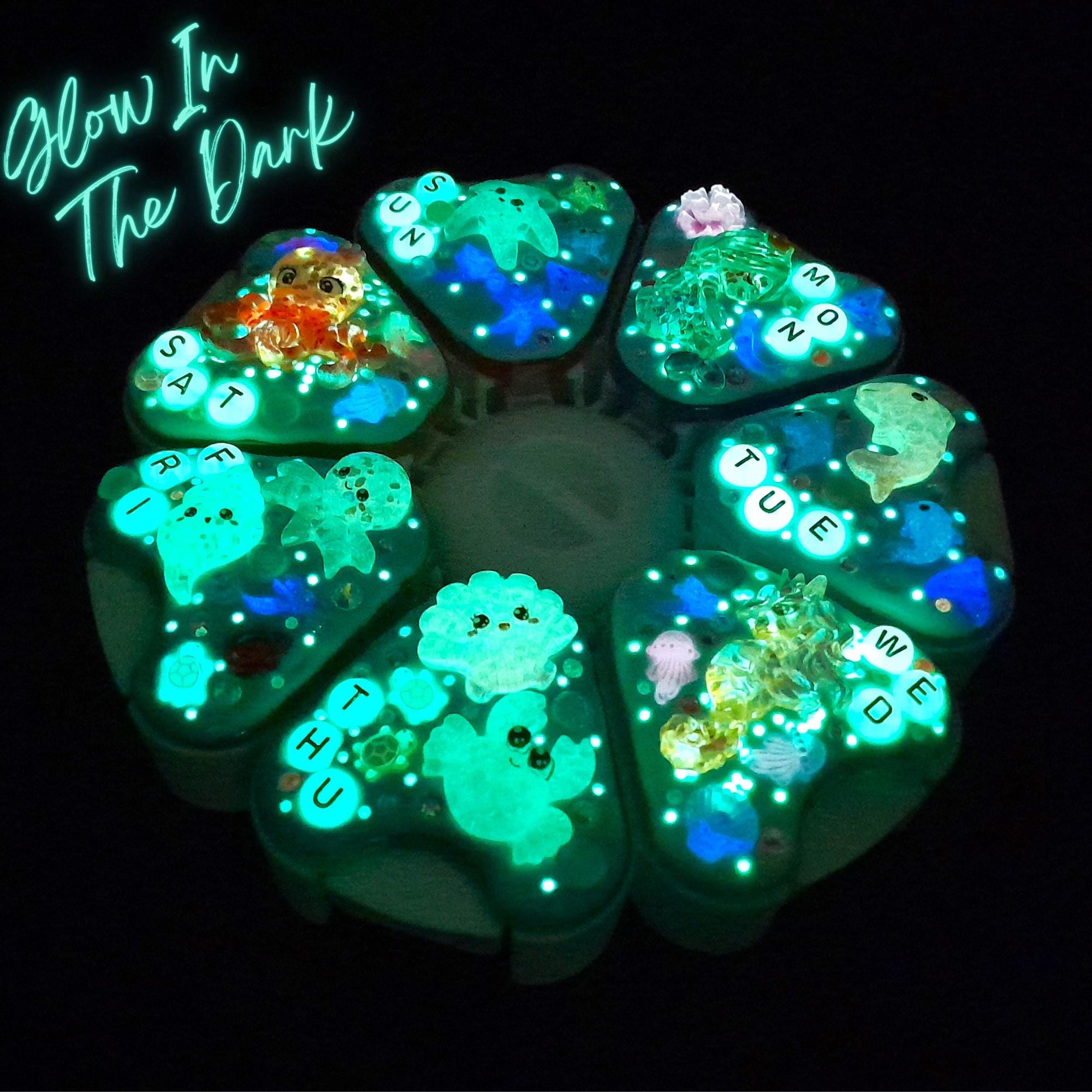 Jumbo-Pillenbox mit 8 Fächern, dekoriert, 7 Tage, Motiv: Meerjungfrauen-Mythos, Behälter für Medikamente, Vitamine und Nahrungsergänzungsmittel