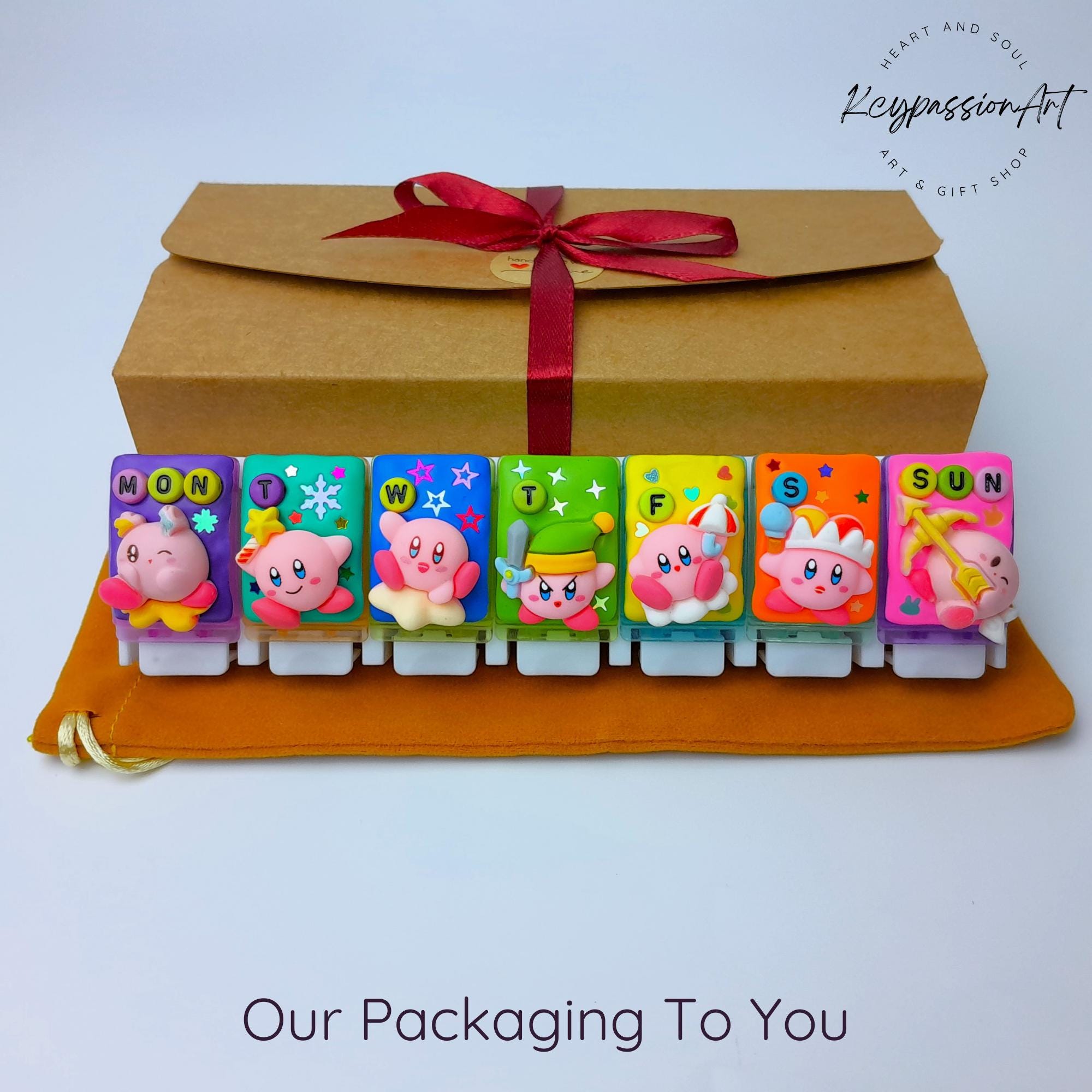 7 Magic Kabi Pink Balls Decorated Straight Long Pill Box