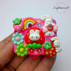 Tages-Pillenbox „Regenbogen-Erdbeer-Hasenliebe“ – Pillendose für einen Tag, Pillenbehälter, Pillenetui für einen Tag, Pillendose für Tag und Nacht