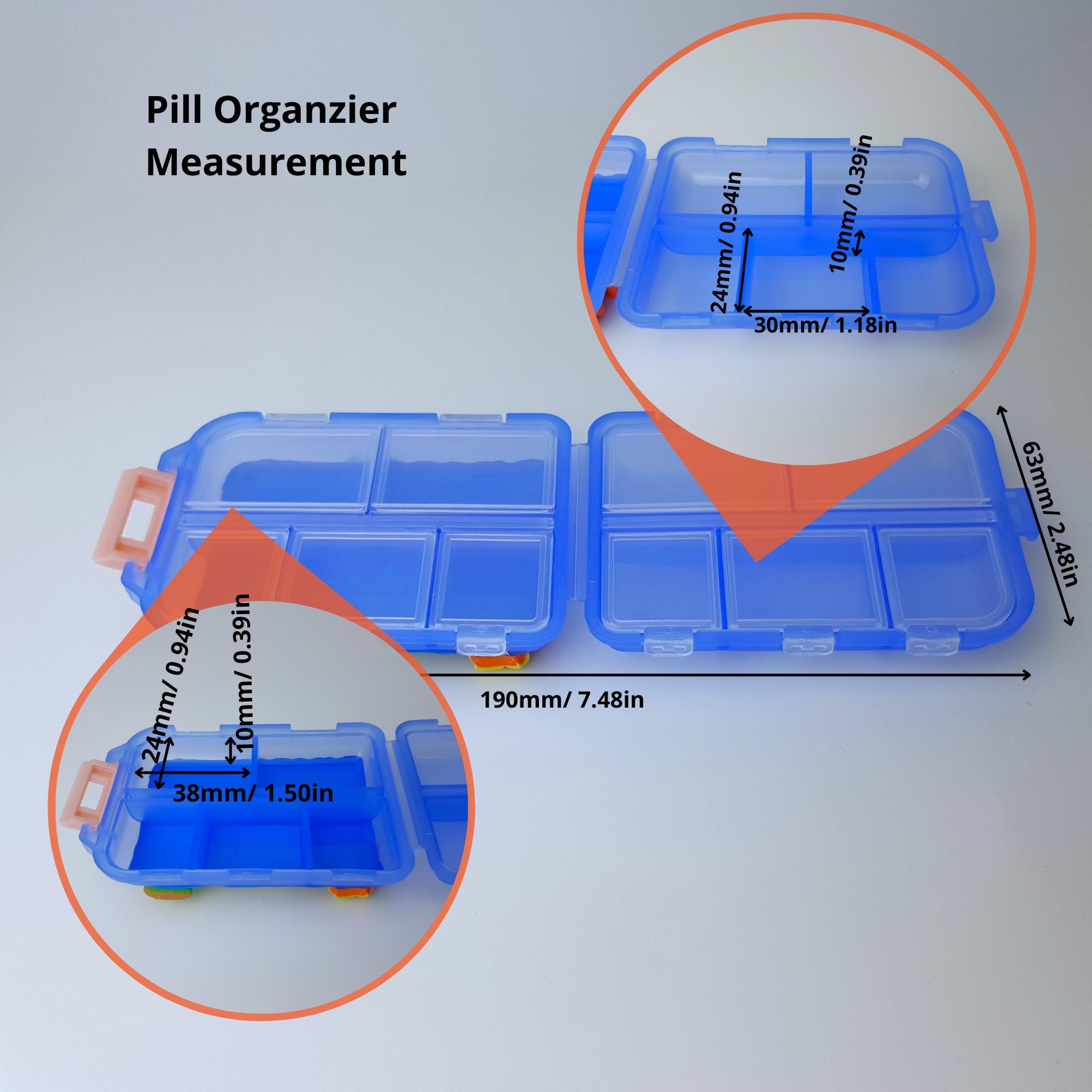 Cute and Chubby White Puppy Decorated Flip-Fold 10 Compartments Pill Box